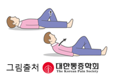 누워서 한쪽 무릎을 세우고 머리와 어깨를 살짝 드는 배 근육 강화 운동